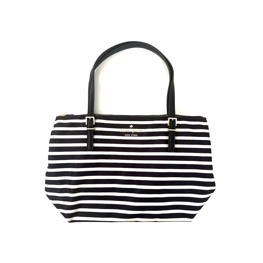 kate spade Black and White Striped Tote Bag